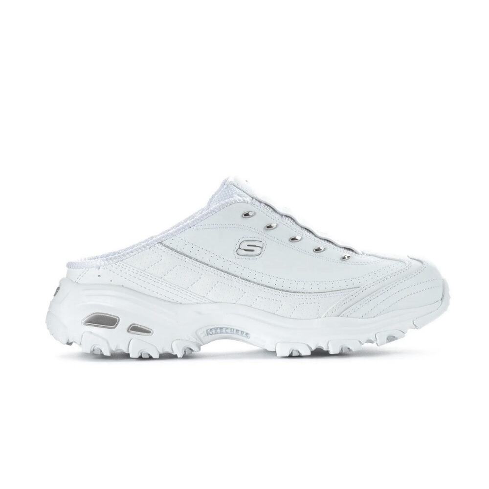 Skechers Women's Dlites Bright Sky 7.5 Wide Mule White- New In Box